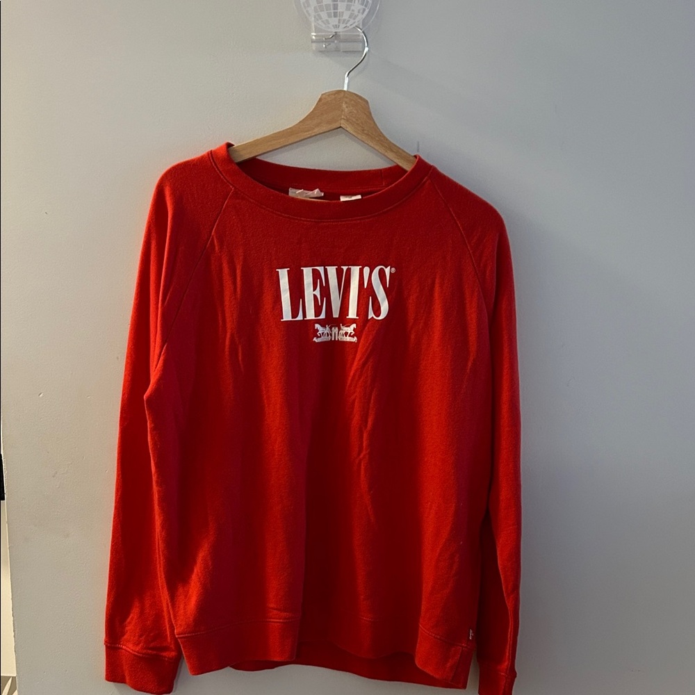 Levi’s Logo Relaxed Crew Sweatshirt Size L